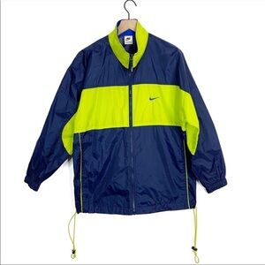 Nike Blue Green Logo Zip Up Windbreaker Jacket XL